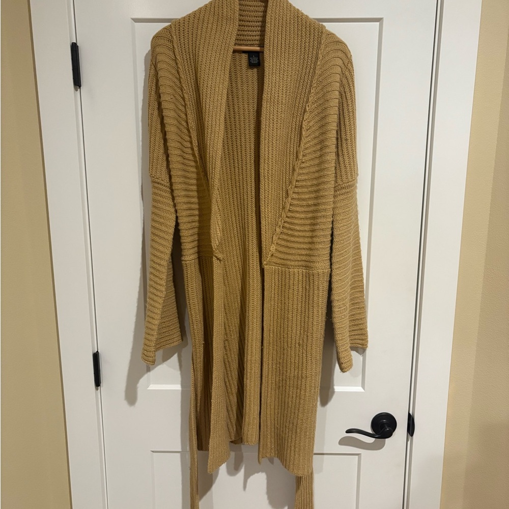 BCBGMaxAzria Tan Ribbed Cardigan